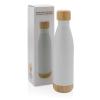Vacuum stainless steel bottle with bamboo lid and bottom
