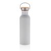 Modern stainless steel bottle with bamboo lid