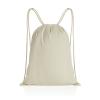 Impact AWARE™ recycled cotton drawstring backpack 145g