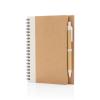 Kraft spiral notebook with pen