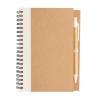 Kraft spiral notebook with pen