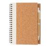 Cork spiral notebook with pen