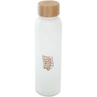 Lume 500 ml matte soda lime glass bottle with bamboo lid