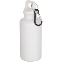 Oregon 400 ml solid colour RCS recycled plastic water bottle with carabiner
