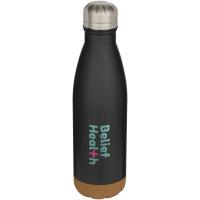Cove 500 ml double wall vacuum insulated stainless steel water bottle with cork details