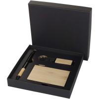 Minka RCS recycled aluminium ballpoint pen, keychain and RFID card holder gift set