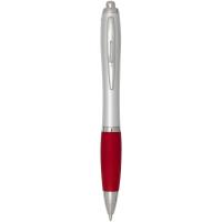 Nash RCS recycled plastic ballpoint pen with silver barrel and coloured grip (black ink)