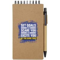 Flipper sticky notepad with ballpoint pen (black ink)