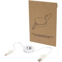 Citala 5-in-1 recycled plastic 90 cm retractable data sync and 40W fast charge cable
