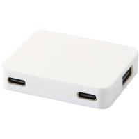 Gaia 4-port USB hub with USB-A and Type-C output and dual input - made from recycled plastic