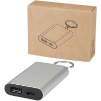 Arcturus 2000 mAh recycled aluminium power bank with keychain