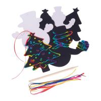 Set de ornamente din hârtie răzuibilă cu agățătoar