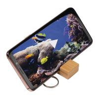 Breloc cu suport de telefon din bambus