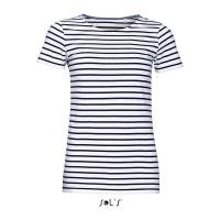 SOL'S MILES WOMEN - ROUND NECK STRIPED T-SHIRT