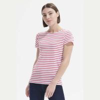 SOL'S MILES WOMEN - ROUND NECK STRIPED T-SHIRT